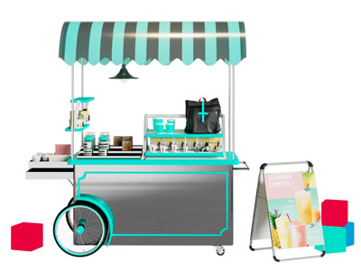 现代售卖车 摊位 奶茶店3d模型 现代售卖车 摊位 奶茶店