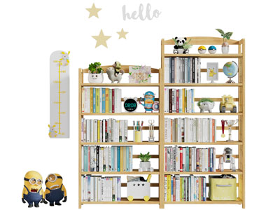 北欧实木开放式书架 装饰置物架