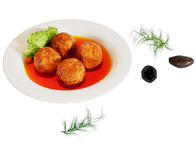 现代盘装红烧狮子头烧菜 食物