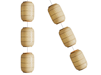 新中式竹编灯笼 挂件3d模型 新中式竹编灯笼 挂件