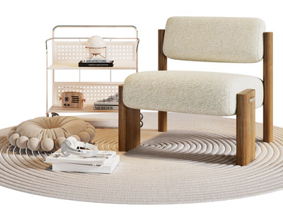 现代休闲椅子 边几