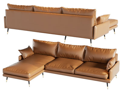 现代转角多人沙发3d模型 现代转角多人沙发