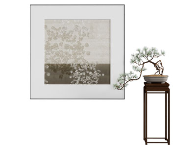 新中式装饰挂画 盆景盆栽3d模型 新中式装饰挂画 盆景盆栽