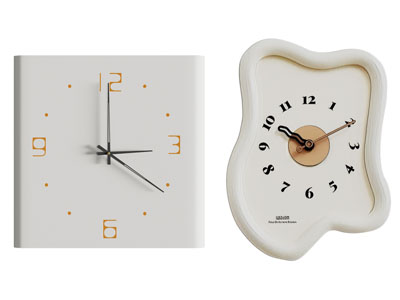 现代奶油风钟表 墙饰挂件3d模型 现代奶油风钟表 墙饰挂件