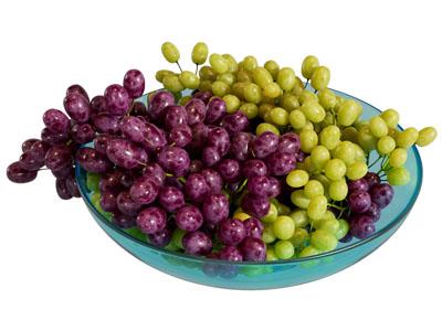 现代彩色玻璃碗 葡萄 水果食物