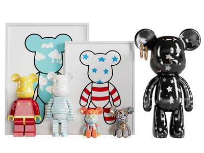 现代暴力熊雕塑雕刻 摆件组合3d模型 现代暴力熊雕塑雕刻 摆件组合