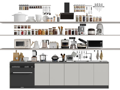 现代调料瓶 厨房电器 厨具组合 厨房用品摆件