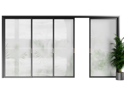 现代办公玻璃隔断 大门 推拉门