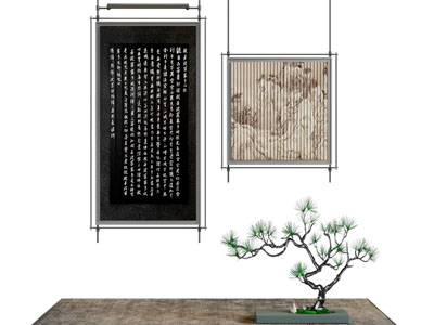 新中式装饰挂画3d模型 新中式装饰挂画