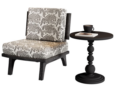 法式休闲椅子 边几