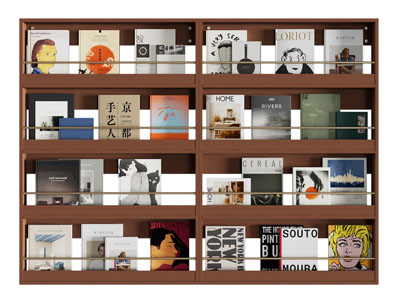 现代中古实木书柜 书刊杂志架