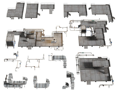 工业风loft管道 架子 平台 供暖设备 工业设备3d模型 工业风loft管道 架子 平台 供暖设备 工业设备