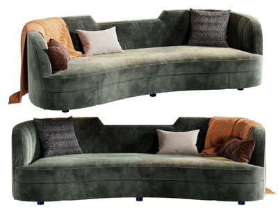 现代弧形多人沙发3d模型 现代弧形多人沙发