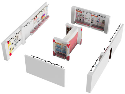 现代企业文化墙展厅展览3d模型 现代企业文化墙展厅展览