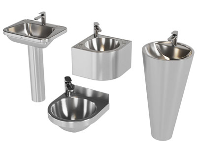 现代不锈钢洗手台 水龙头