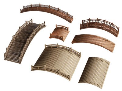 新中式园林木桥 拱桥3d模型 新中式园林木桥 拱桥