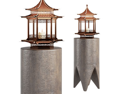 新中式亭阁楼台摆件组合3d模型 新中式亭阁楼台摆件组合