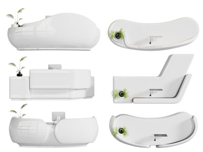 现代前台接待台3d模型 现代前台接待台