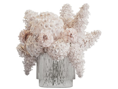 现代玻璃花瓶花卉3d模型 现代玻璃花瓶花卉