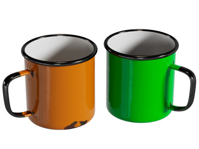 现代搪瓷缸子 复古怀旧杯子3d模型 现代搪瓷缸子 复古怀旧杯子