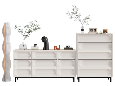 现代奶油风玄关柜 边柜 斗柜3d模型 现代奶油风玄关柜 边柜 斗柜