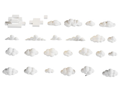 现代云朵 卡通云朵装饰 云包3d模型 现代云朵 卡通云朵装饰 云包