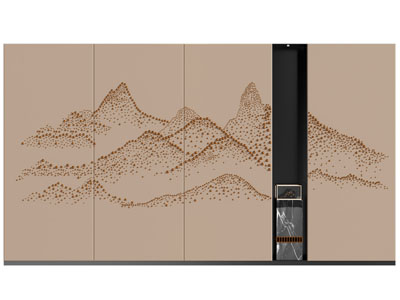 新中式背景墙3d模型 新中式背景墙
