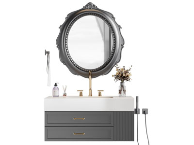 北欧洗手台 镜子 浴室柜