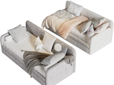 现代儿童布艺单人床