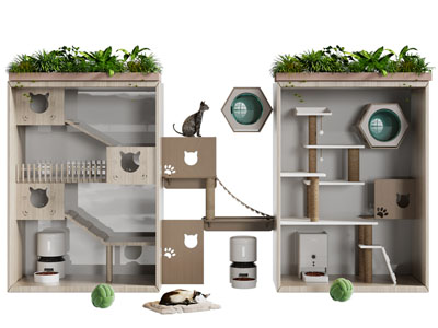 现代猫爬架猫窝 生活用品3d模型 现代猫爬架猫窝 生活用品