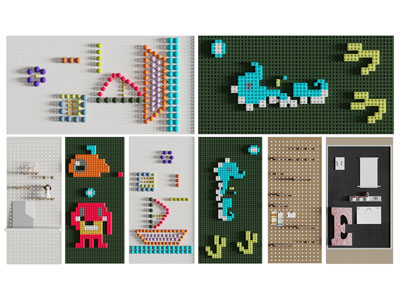 现代儿童乐高积木玩具墙