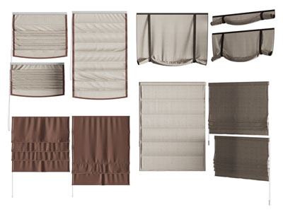 现代布艺拉帘 卷帘 布帘