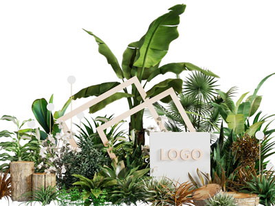 现代植物美陈 户外装置3d模型 现代植物美陈 户外装置