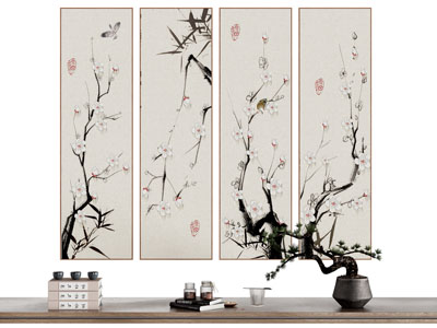 新中式装饰挂画3d模型 新中式装饰挂画