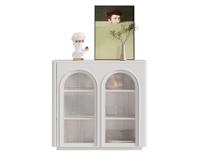 法式奶油风玄关柜 边柜3d模型 法式奶油风玄关柜 边柜