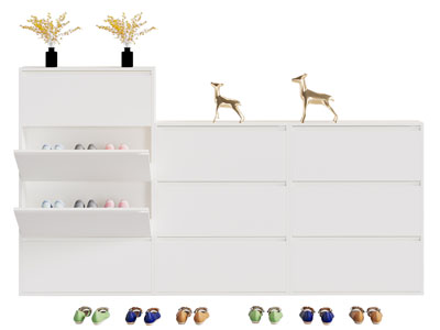 现代奶油风玄关鞋柜