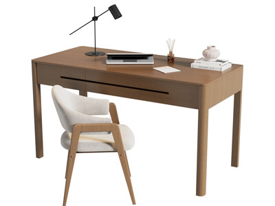 现代书桌椅组合3d模型 现代书桌椅组合