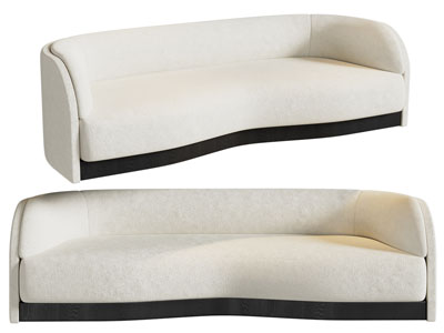 现代奶油风多人沙发3d模型 现代奶油风多人沙发