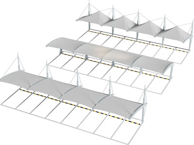 现代张拉膜停车棚