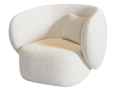 现代奶油风单人沙发