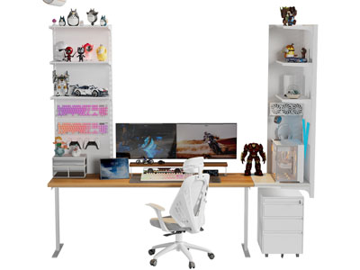 现代电竞桌椅组合 书桌椅组合3d模型 现代电竞桌椅组合 书桌椅组合