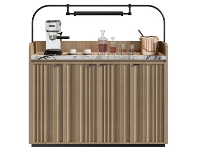 现代实木餐边柜