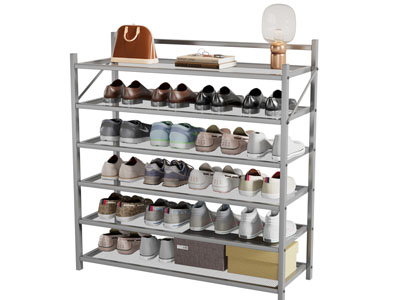 现代开放式金属鞋架 多层鞋架