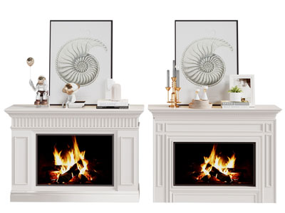 美式壁炉火炉 摆件组合