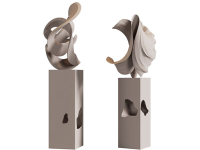 侘寂风工艺品摆件组合3d模型 侘寂风工艺品摆件组合