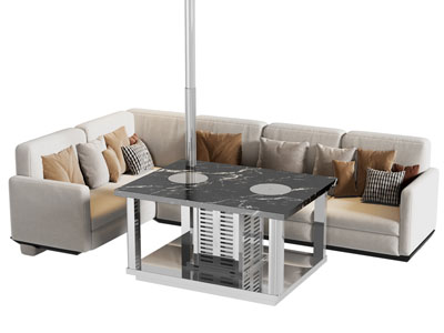 现代转角多人沙发 煮茶炉3d模型 现代转角多人沙发 煮茶炉