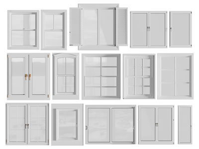 现代玻璃平开窗户