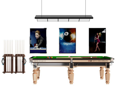 现代台球桌 台球杆 装饰挂画