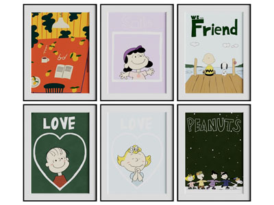 现代卡通图案装饰挂画3d模型 现代卡通图案装饰挂画