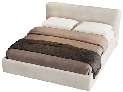 现代布艺双人床